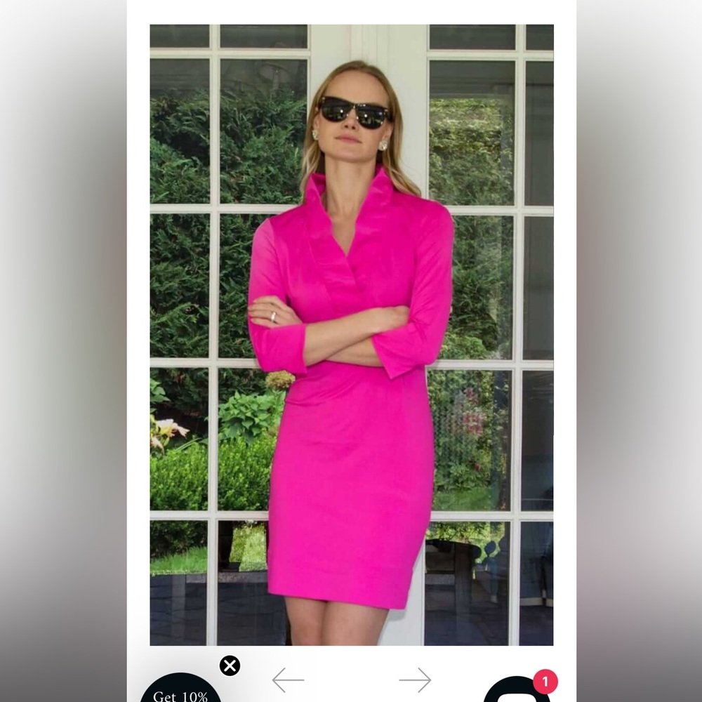 Gretchen Scott Ruffneck dress in Pink
